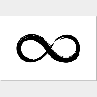 Infinity Sign, Forever, Vector, Black and White Posters and Art